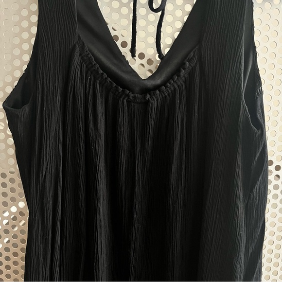 Apt 9 Vee Neck Sleeveless MIDI Dress Medium in Black with White/Good embroidery - Picture 7 of 13